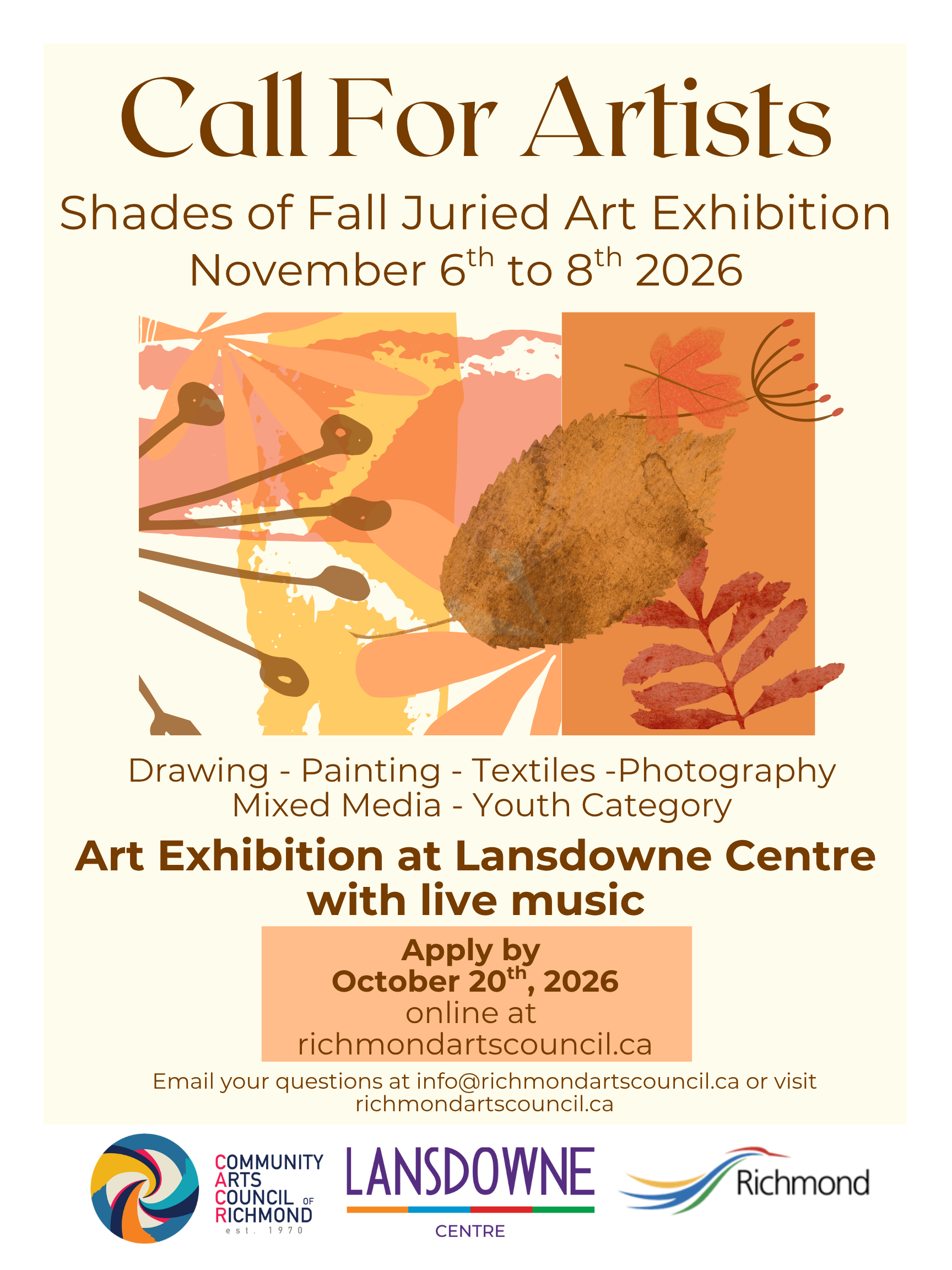 Shades of Fall 2026 Call for Artists poster
