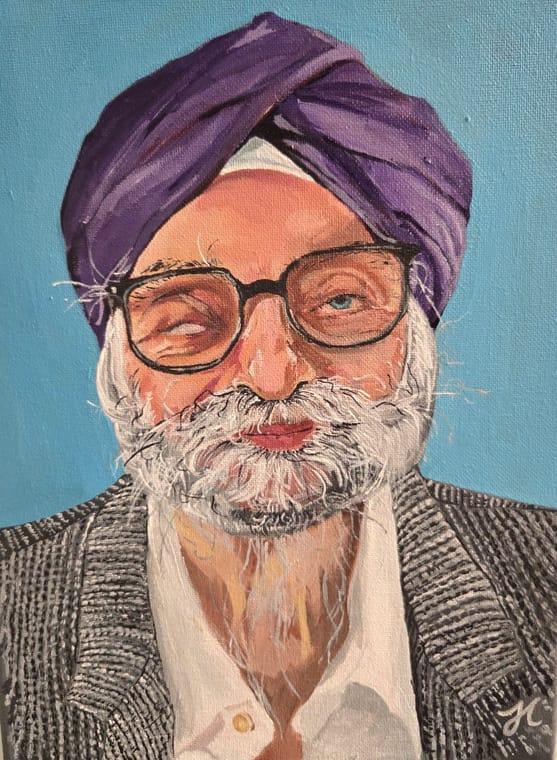 Mohinder Grewal, portrait by Janice Tam